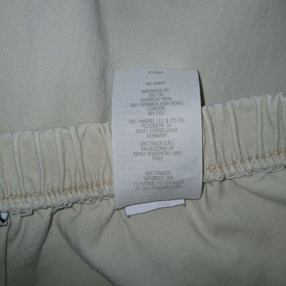 DENIM CO Womens 1X Original Waist Pull-On Stretch Cropped Beige Pants A14925 - Picture 5 of 6